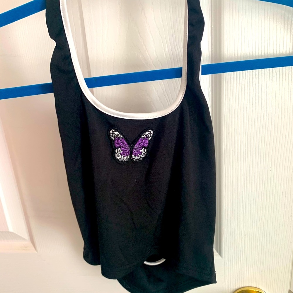 Butterfly halter crop top